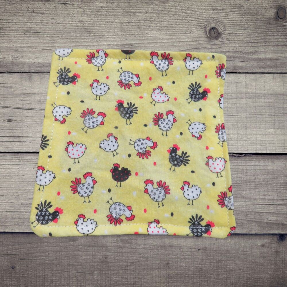 Jar Gripper, Handmade Jar Opener, Yellow with Chickens